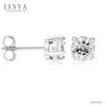 LENYA ต่างหู CZ DiamondLike รูปทรงกลมสวมใส่ไม่มีเบื่อ ขนาด 5 มิล ตัวเรือนเงินแท้925 ชุบทองคำขาว