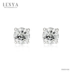 LENYA ต่างหู CZ DiamondLike รูปทรงกลมสวมใส่ไม่มีเบื่อ ขนาด 5 มิล ตัวเรือนเงินแท้925 ชุบทองคำขาว