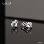 LENYA ต่างหู CZ DiamondLike รูปทรงกลมสวมใส่ไม่มีเบื่อ ขนาด 5 มิล ตัวเรือนเงินแท้925 ชุบทองคำขาว