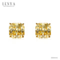 LENYA ต่างหูเงินแท้ 925 ตัวเรือนชุบทองคำ ประดับด้วย คิวบิกเซอร์โคเนีย (Cubic Zirconia) สีเหลืองเม็ดใหญ่ เพิ่มคุณค่าให้เครื่องประดับ ให้ดูเลอค่า