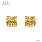 LENYA ต่างหูเงินแท้ 925 ตัวเรือนชุบทองคำ ประดับด้วย คิวบิกเซอร์โคเนีย (Cubic Zirconia) สีเหลืองเม็ดใหญ่ เพิ่มคุณค่าให้เครื่องประดับ ให้ดูเลอค่า