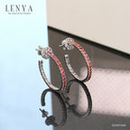LENYA ต่างหูพลอยออเรนจ์แซฟไฟร์ เสริมความรักและความสุข ขนาด 1.75 มิล ตัวเรือนเงินแท้925 ชุบทองคำขาว