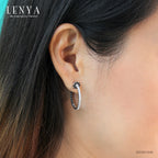 LENYA ต่างหูพลอยดำนิล ส่งเสริมการเงิน อำนาจความมั่นคง ขนาด 1.75 มิล ตัวเรือนเงินแท้925 ชุบทองคำขาว