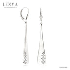 LENYA ต่างหู CZ Diamondlike เพิ่มความโดดเด่น ขนาด 3.50 มิล ตัวเรือนเงินแท้925 ชุบทองคำขาว