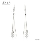 LENYA ต่างหู CZ Diamondlike เพิ่มความโดดเด่น ขนาด 3.50 มิล ตัวเรือนเงินแท้925 ชุบทองคำขาว