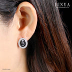 LENYA ต่างหูพลอยสปิเนล ช่วยป้องกันอันตราย เพิ่มพลังงานบวก ขนาด2.50มิล ตัวเรือนเงินแท้925 ชุบทองคำขาว