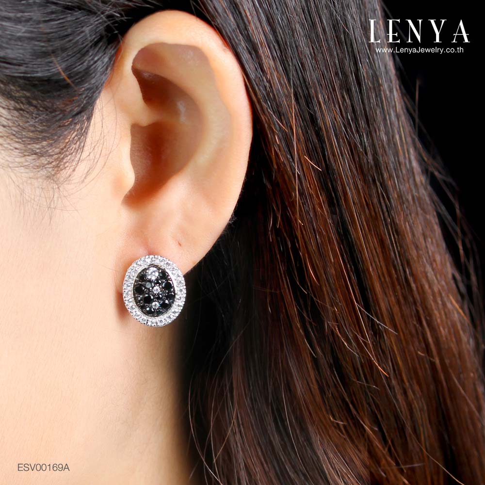 LENYA ต่างหูพลอยสปิเนล ช่วยป้องกันอันตราย เพิ่มพลังงานบวก ขนาด2.50มิล ตัวเรือนเงินแท้925 ชุบทองคำขาว