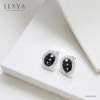 LENYA ต่างหูพลอยสปิเนล ช่วยป้องกันอันตราย เพิ่มพลังงานบวก ขนาด2.50มิล ตัวเรือนเงินแท้925 ชุบทองคำขาว