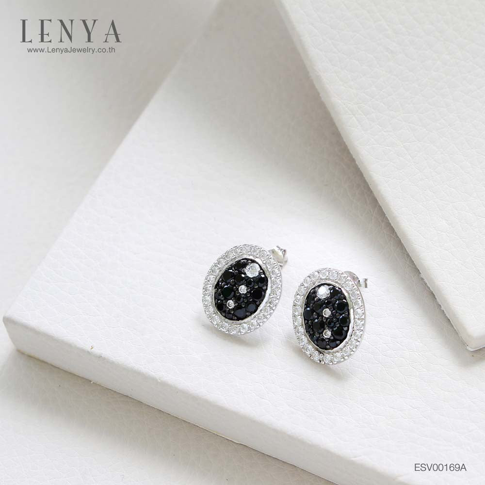 LENYA ต่างหูพลอยสปิเนล ช่วยป้องกันอันตราย เพิ่มพลังงานบวก ขนาด2.50มิล ตัวเรือนเงินแท้925 ชุบทองคำขาว