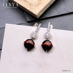 LENYA ต่างหูไทเกอร์อาย มีพลังปกป้องคุ้มครอง เสริมอำนาจบารมี ขนาด10มิล ตัวเรือนเงินแท้925 ชุบทองคำขาว