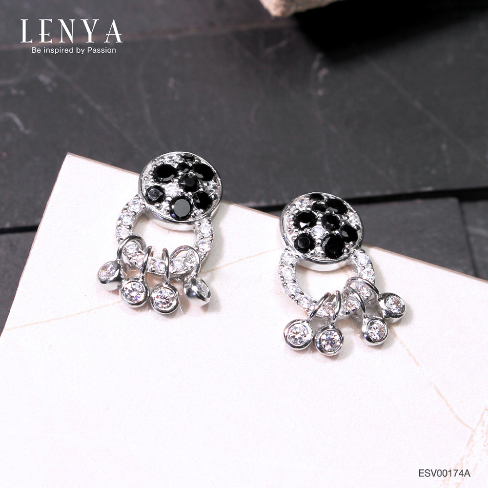 LENYA ต่างหูพลอยสปิเนล ช่วยป้องกันอันตราย เพิ่มพลังงานบวก ขนาด2.50มิล ตัวเรือนเงินแท้925 ชุบทองคำขาว