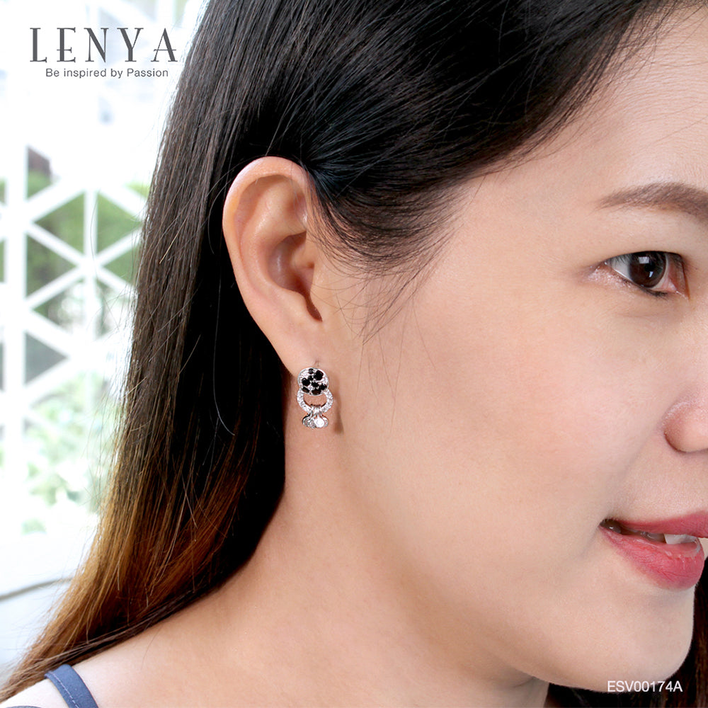 LENYA ต่างหูพลอยสปิเนล ช่วยป้องกันอันตราย เพิ่มพลังงานบวก ขนาด2.50มิล ตัวเรือนเงินแท้925 ชุบทองคำขาว