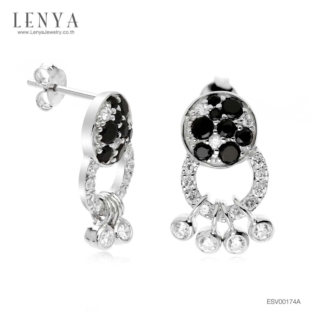 LENYA ต่างหูพลอยสปิเนล ช่วยป้องกันอันตราย เพิ่มพลังงานบวก ขนาด2.50มิล ตัวเรือนเงินแท้925 ชุบทองคำขาว