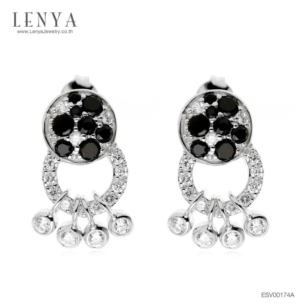 LENYA ต่างหูพลอยสปิเนล ช่วยป้องกันอันตราย เพิ่มพลังงานบวก ขนาด2.50มิล ตัวเรือนเงินแท้925 ชุบทองคำขาว