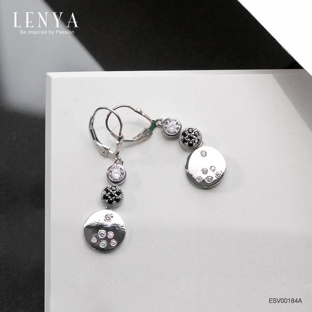 LENYA ต่างหูพลอยสปิเนล ช่วยป้องกันอันตรายเพิ่มพลังงานบวก ขนาด1.50มิล ตัวเรือนเงินแท้925 ชุบทองคำขาว