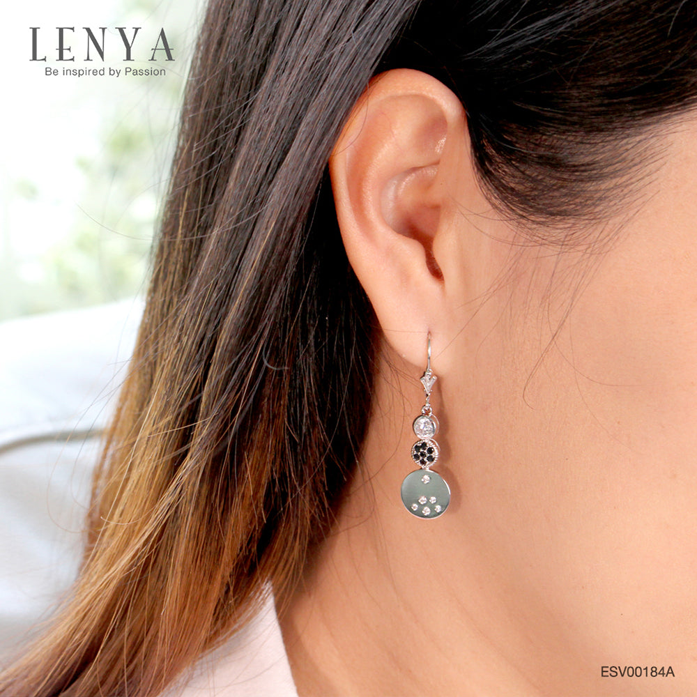 LENYA ต่างหูพลอยสปิเนล ช่วยป้องกันอันตรายเพิ่มพลังงานบวก ขนาด1.50มิล ตัวเรือนเงินแท้925 ชุบทองคำขาว