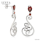 LENYA ต่างหูพลอยโกเมน เสริมด้านใจแกร่ง สำเร็จ ขนาด 7x5 มิล ตัวเรือนเงินแท้925 ชุบทองคำขาว