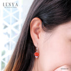 LENYA ต่างหูคาเนเลี่ยน เสริมความสุข ความกล้า พลังบวก ขนาด 10x8 มิล ตัวเรือนเงินแท้925 ชุบทองคำขาว