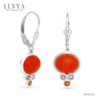 LENYA ต่างหูคาเนเลี่ยน เสริมความสุข ความกล้า พลังบวก ขนาด 10x8 มิล ตัวเรือนเงินแท้925 ชุบทองคำขาว