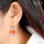 LENYA ต่างหูคาเนเลี่ยน เสริมความสุข ความกล้า พลังบวก ขนาด 10x8 มิล ตัวเรือนเงินแท้925 ชุบทองคำขาว