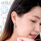 LENYA ต่างหูพลอยบลูโทแพซ เสริมความมั่นใจ ชัดเจน ปัญญา ขนาด 6 มิล ตัวเรือนเงินแท้925 ชุบทองคำขาว