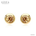 LENYA ต่างหูเงินแท้ 925 ประดับด้วย SWAROVSKI  ZIRCONIA สีเหลืองทอง  บนตัวเรือนเงินแท้ชุบทองคำ ในลุดสาวหวานสดใสน่ารัก เสริมเสน่ห์แพรวพราวสะกดตาใครต่อใคร