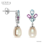 LENYA ต่างหูไข่มุก ตัวแทนของความอ่อนหวานนำพาความรัก ความสุข ขนาด10มิล ตัวเรือนเงินแท้925 ชุบทองคำขาว
