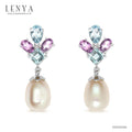 LENYA ต่างหูไข่มุก ตัวแทนของความอ่อนหวานนำพาความรัก ความสุข ขนาด10มิล ตัวเรือนเงินแท้925 ชุบทองคำขาว