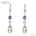 LENYA ต่างหูไข่มุก ตัวแทนของความอ่อนหวานนำพาความรักความสุข ขนาด10x7มิล ตัวเรือนเงินแท้925ชุบทองคำขาว