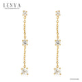 LENYA ต่างหูสร้อยตุ้งติ้ง ประดับด้วย ไวโทแพซ(White Topaz) ตัวเรือนเงินแท้ 925 ชุปทอง สวยงามไม่ซ้ำใคร