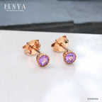 LENYA ต่างหูเงินแท้ ประดับอเมทิสต์ อัญมณีสำหรับผู้ที่เกิดเดือนกุมภาพันธ์
