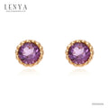 LENYA ต่างหูเงินแท้ ประดับอเมทิสต์ อัญมณีสำหรับผู้ที่เกิดเดือนกุมภาพันธ์