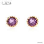 LENYA ต่างหูเงินแท้ ประดับอเมทิสต์ อัญมณีสำหรับผู้ที่เกิดเดือนกุมภาพันธ์