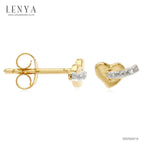 LENYA ต่างหูเงิน 925 ชุป2สี  ชุปด้วยทอง 18เค (18K Gold)  และทองคำขาว(White Gold)  ดีไซน์สุดเก๋น่ารักๆ สไตล์สาวเกาหลี ญี่ป่น   สวมใส่ได้ทุกโอกาส ประดับพลอยสีขาว โทแพซ(White Topaz )