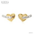 LENYA ต่างหูเงิน 925 ชุป2สี  ชุปด้วยทอง 18เค (18K Gold)  และทองคำขาว(White Gold)  ดีไซน์สุดเก๋น่ารักๆ สไตล์สาวเกาหลี ญี่ป่น   สวมใส่ได้ทุกโอกาส ประดับพลอยสีขาว โทแพซ(White Topaz )