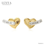LENYA ต่างหูเงิน 925 ชุป2สี  ชุปด้วยทอง 18เค (18K Gold)  และทองคำขาว(White Gold)  ดีไซน์สุดเก๋น่ารักๆ สไตล์สาวเกาหลี ญี่ป่น   สวมใส่ได้ทุกโอกาส ประดับพลอยสีขาว โทแพซ(White Topaz )