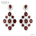 LENYA ต่างหูเงินแท้ ประดับพลอย โกเมน (Garnet)  และ CZ (Cubic Zirconia) ดีไซน์หรูหรา สวยล้ำค่า ในราคาเอื้อมถึง