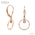 LENYA ต่างหูเงินแท้ 925 ชุปพิ้งโกล ประดับพลอยอเมทีสต์ (Amethyst) ทรงกลม 1 เม็ด  ช่วยผ่อนคลายความเครียด และความโกรธให้คลายลง