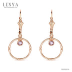 LENYA ต่างหูโรสควอตซ์ (Rose Quartz) และแซฟไฟร์สีชมพู (Pink Sapphire) ตัวเรือนเงินแท้ชุบพิงค์โกล์ด