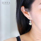 LENYA ต่างหูเงินแท้ 925 ชุบโรเดียม ดีไซน์เก๋ ตุ้งติ้งสไตล์ผู้หญิงทันสมัย ประดับด้วย Lemon Quartz สีเขียวอ่อนเม็ดใหญ่ Tsavorite สีเขียวเม็ดเล็กและ Pink Sapphire สีชมพู  เติมความมั่นใจ และพลังสร้างสรรค์