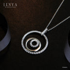 LENYA จี้เพชร DiamondLike ดีไซน์เก๋ด้วยวงกลมล้อมกันถึง 3 ชั้น ตัวเรือนเงินแท้ชุบทองคำขาว