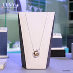 LENYA สร้อยคอเงินแท้ 925 ผสานเทคนิคการชุบ 2 ชนิด Pink Gold และ Rhodium ดีไซน์เป็นทรงกลม หลังเบี้ย ประดับด้วย Amethyst 4 เม็ด และ Pink Sapphire 2 เม็ด สวยหรู ดูแพง เหมาะกับสาวยุคใหม่