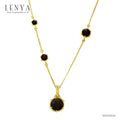 LENYA สร้อยคอเงินแท้ 925 ชุบทองคำ ประดับด้วยพลอย สโมคกี้ควอตซ์(Smoky Quartz) ดีไซน์สวยงามไม่ซ้ำใคร