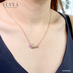 LENYA สร้อยเงินแท้ ดีไซน์ก้างปลา ประดับทับทิมแท้ พร้อม texture ที่ตัวปลา