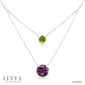 LENYA สร้อยคอพลอยอเมทิสต์ เสริมความสงบใจ มีสติ มั่งคั่ง ขนาด 10 มิล ตัวเรือนเงินแท้925 ชุบทองคำขาว