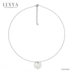 LENYA สร้อยเงินแท้ 925 ชุบทองขาว ดีไซน์เป็นลายฉลุรูปดอกไม้ ประดับด้วยด้วยพลอย คิวบิกเซอร์โคเนีย (Cubic Zirconia)