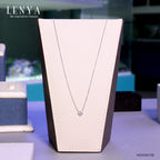 LENYA สร้อยคอเงินแท้ 925 ประดับพลอยสีฟ้า บลูโทแพซ ( Blue topaz) ชุบทองขาว ดีไซน์เรียบหรู สไตล์เกาหลี ญี่ปุ่นเพิ่มเสน่ห์ความน่ารักสดใส ในตัวคุณ