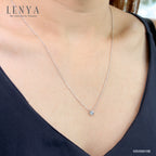 LENYA สร้อยคอเงินแท้ 925 ประดับพลอยสีฟ้า บลูโทแพซ ( Blue topaz) ชุบทองขาว ดีไซน์เรียบหรู สไตล์เกาหลี ญี่ปุ่นเพิ่มเสน่ห์ความน่ารักสดใส ในตัวคุณ