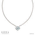 LENYA สร้อยคอเงินแท้ 925 ประดับพลอยสีฟ้า บลูโทแพซ ( Blue topaz) ชุบทองขาว ดีไซน์เรียบหรู สไตล์เกาหลี ญี่ปุ่นเพิ่มเสน่ห์ความน่ารักสดใส ในตัวคุณ