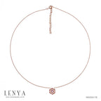 LENYA สร้อยคอเงินแท้ 925 ชุปพิงค์โกลด์ ประดับพลอยสีม่วงอเมทิสต์ (Amethyst) ล้อมรอบด้วยพลอยสีแดง ทับทิม (Ruby) ดีไซต์ สวยโดดเด่นเปรียบดั่งรัศมีแห่งความเจริญรุ่งเรือง สวมใส่ได้ทุกโอกาส